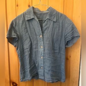 120% lino blue button up shirt l size 42
